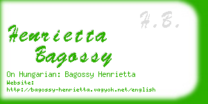 henrietta bagossy business card